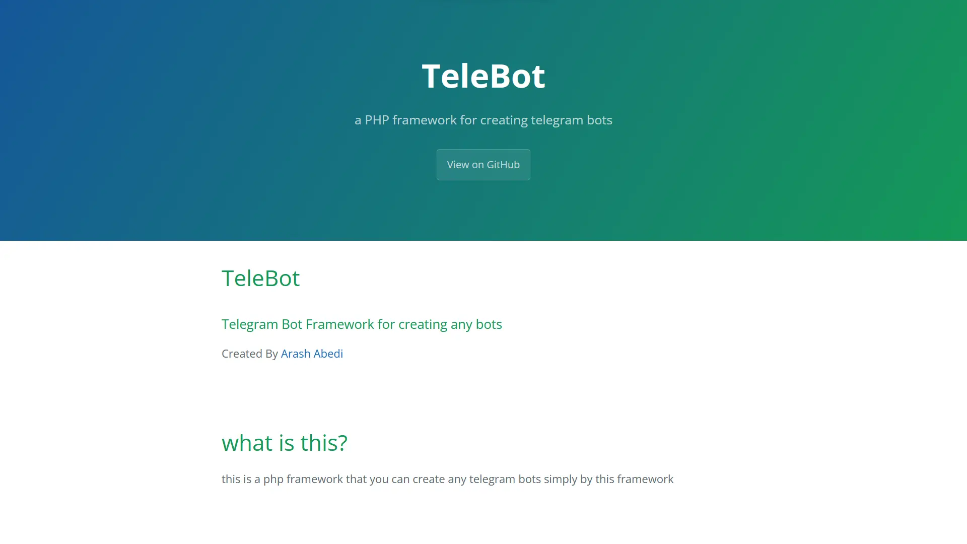 PHP framework for creating telegram bots (TeleBot)